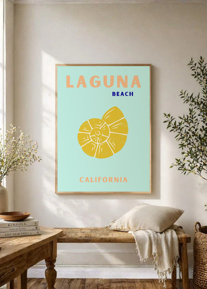 Cuadro Decorativo Travel, Laguna, California, Caracol Menta