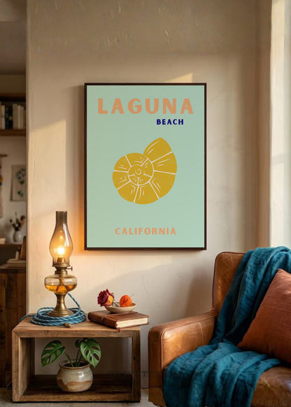 Cuadro Decorativo Travel, Laguna, California, Caracol Menta