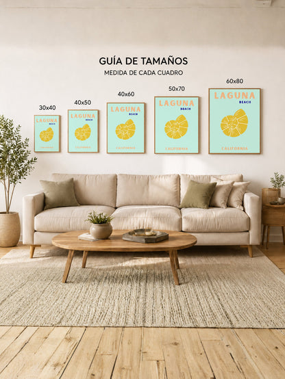 Cuadro Decorativo Travel, Laguna, California, Caracol Menta