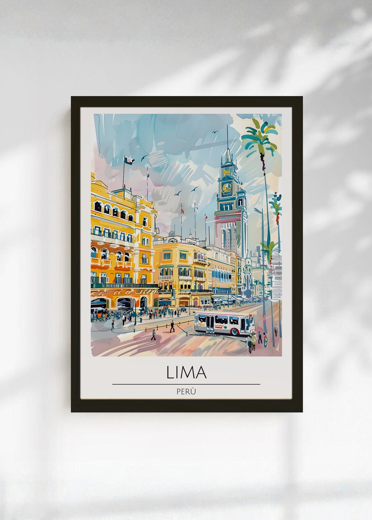 Cuadro Decorativo Travel, Lima, Perú, Ilustración Ciudad