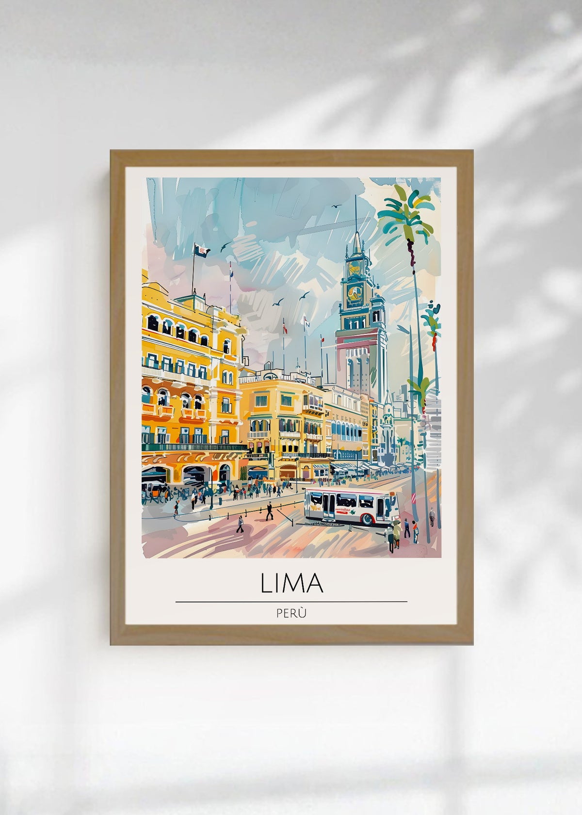Cuadro Decorativo Travel, Lima, Perú, Ilustración Ciudad