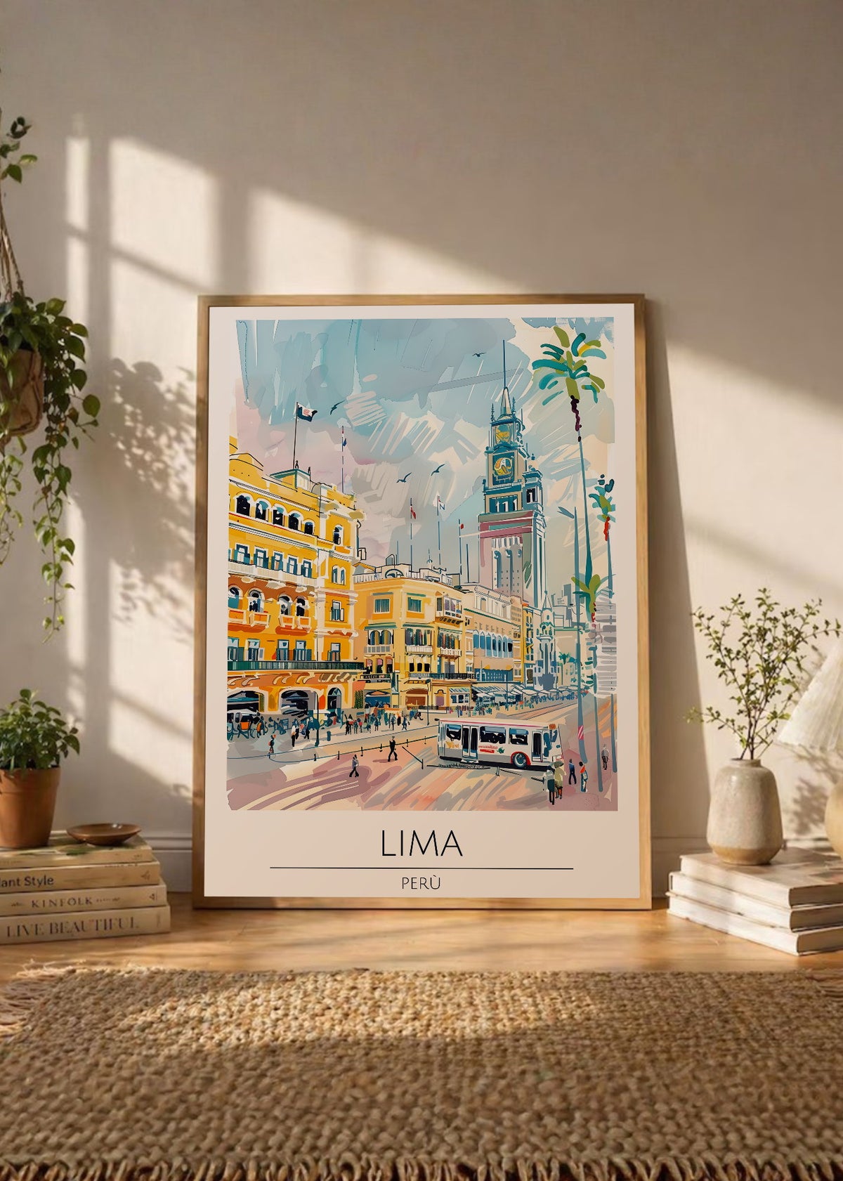 Cuadro Decorativo Travel, Lima, Perú, Ilustración Ciudad