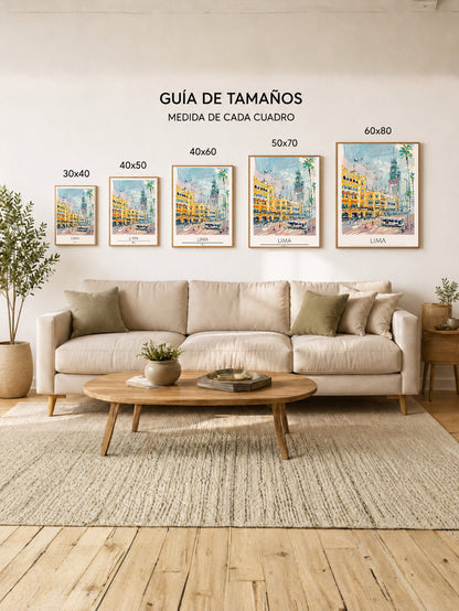 Cuadro Decorativo Travel, Lima, Perú, Ilustración Ciudad