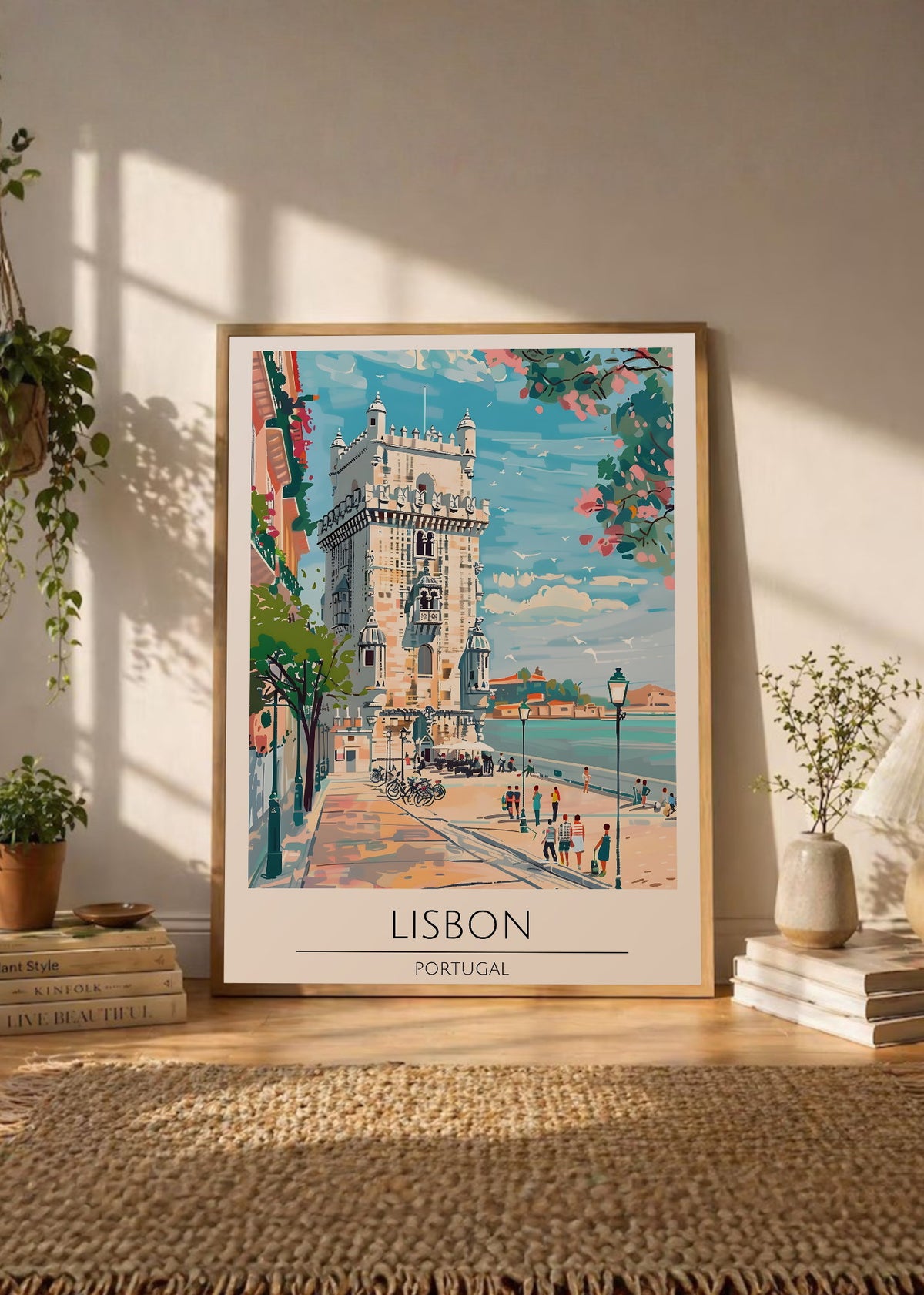 Cuadro Decorativo Travel, Lisboa, Portugal, Ilustración Torre Belém
