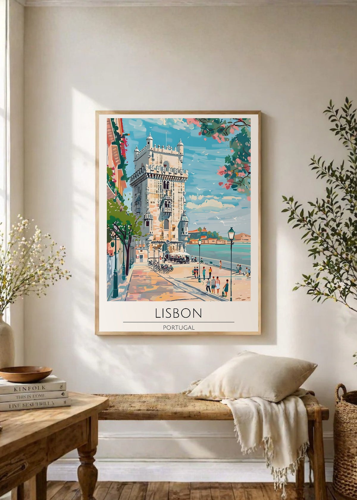 Cuadro Decorativo Travel, Lisboa, Portugal, Ilustración Torre Belém
