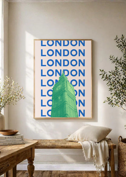 Cuadro Decorativo Travel, Londres Big Ben, UK, Azul Verde