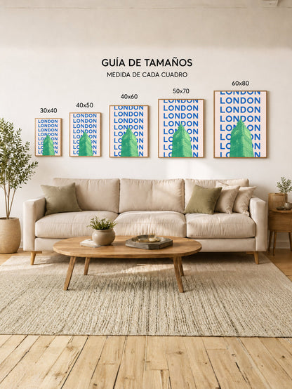Cuadro Decorativo Travel, Londres Big Ben, UK, Azul Verde