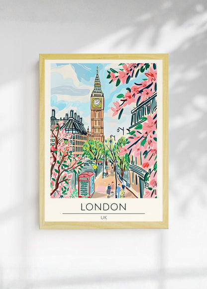 Cuadro Decorativo Travel, Londres, UK, Ilustración Big Ben