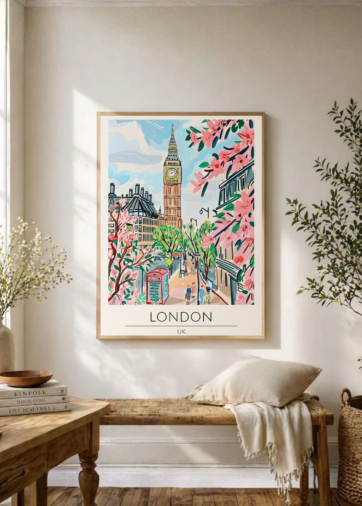 Cuadro Decorativo Travel, Londres, UK, Ilustración Big Ben