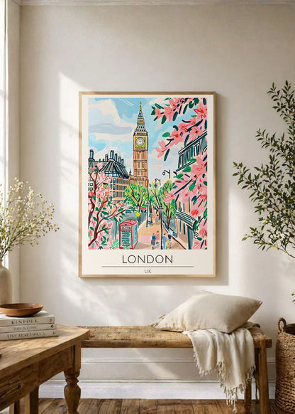 Cuadro Decorativo Travel, Londres, UK, Ilustración Big Ben