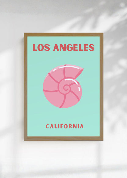 Cuadro Decorativo Travel, Los Ángeles, California, Caracol Menta