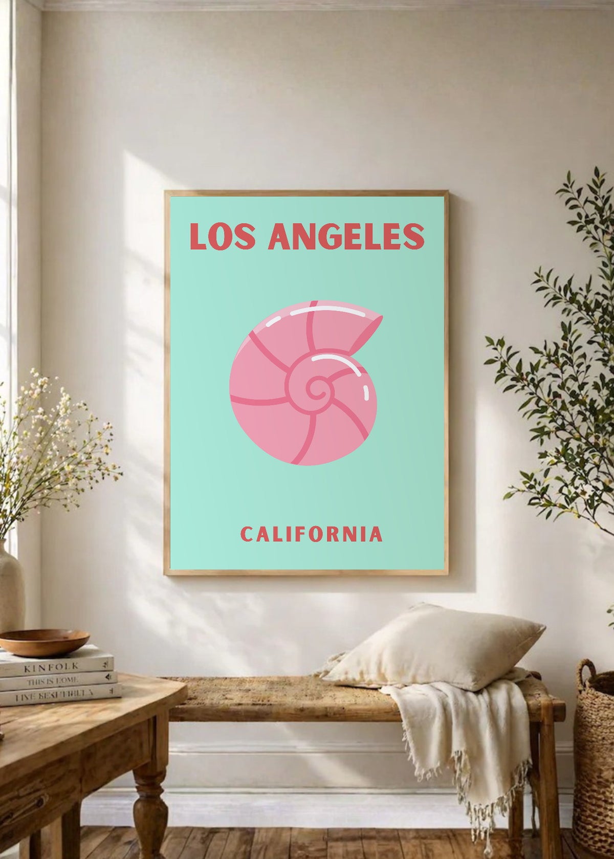 Cuadro Decorativo Travel, Los Ángeles, California, Caracol Menta