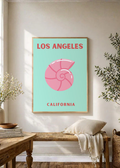 Cuadro Decorativo Travel, Los Ángeles, California, Caracol Menta
