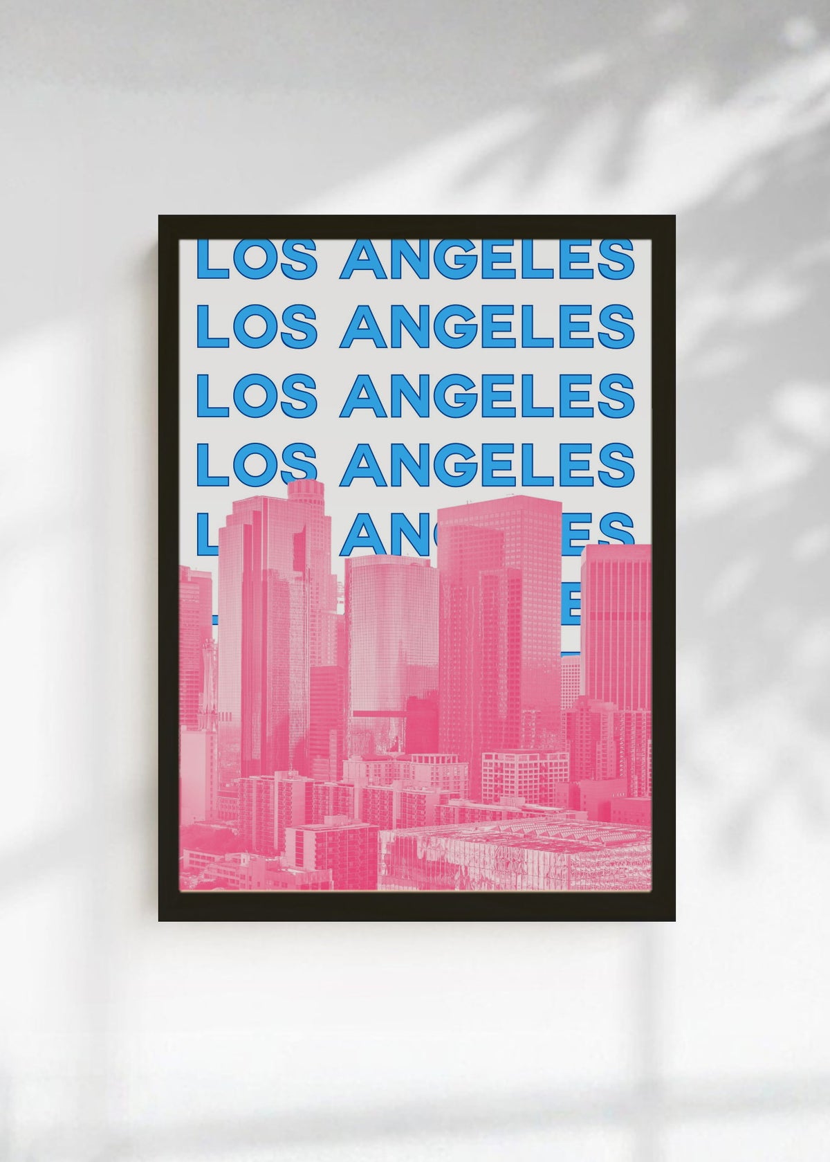 Cuadro Decorativo Travel, Los Ángeles, USA, Skyline Azul Rosa