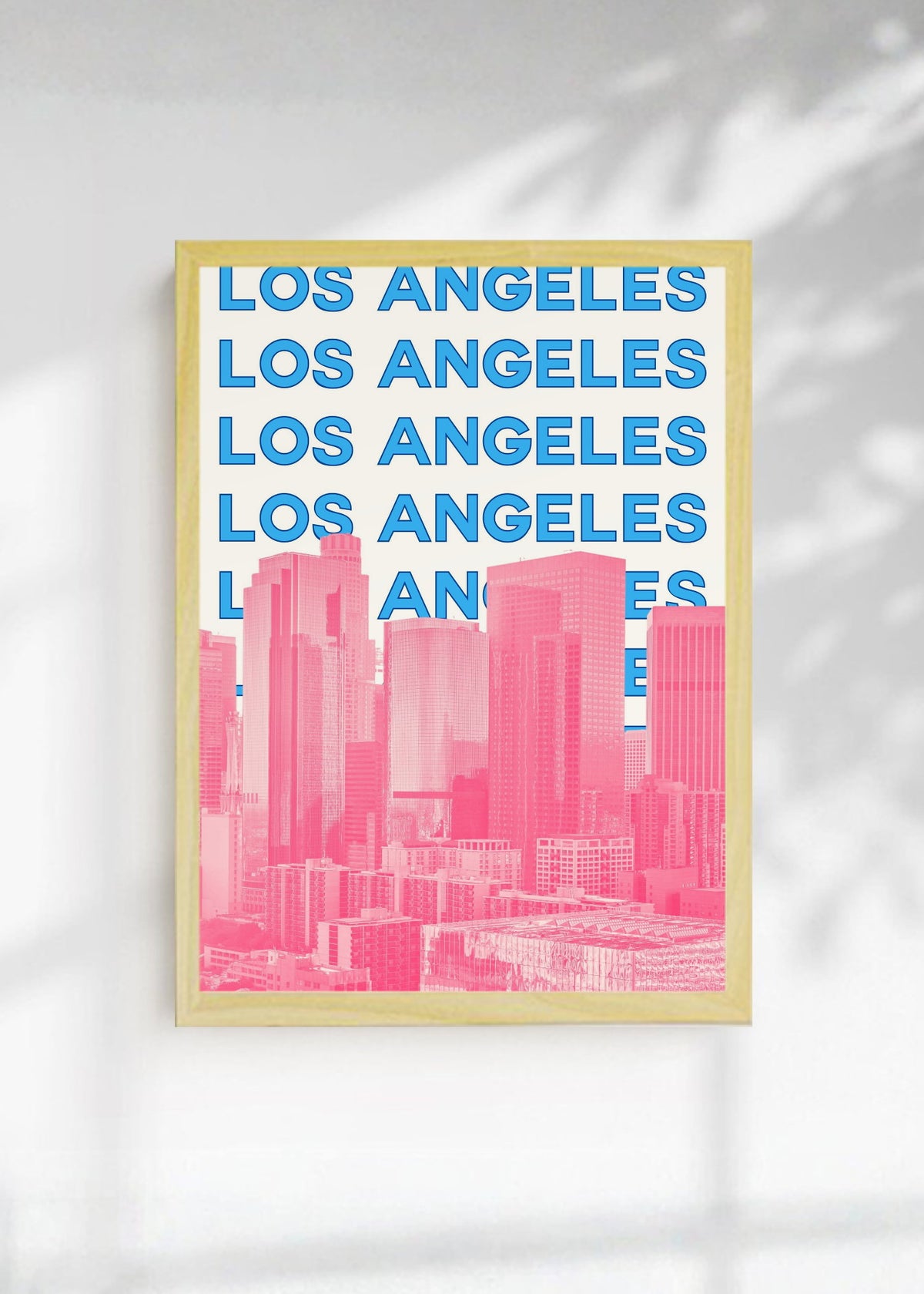 Cuadro Decorativo Travel, Los Ángeles, USA, Skyline Azul Rosa