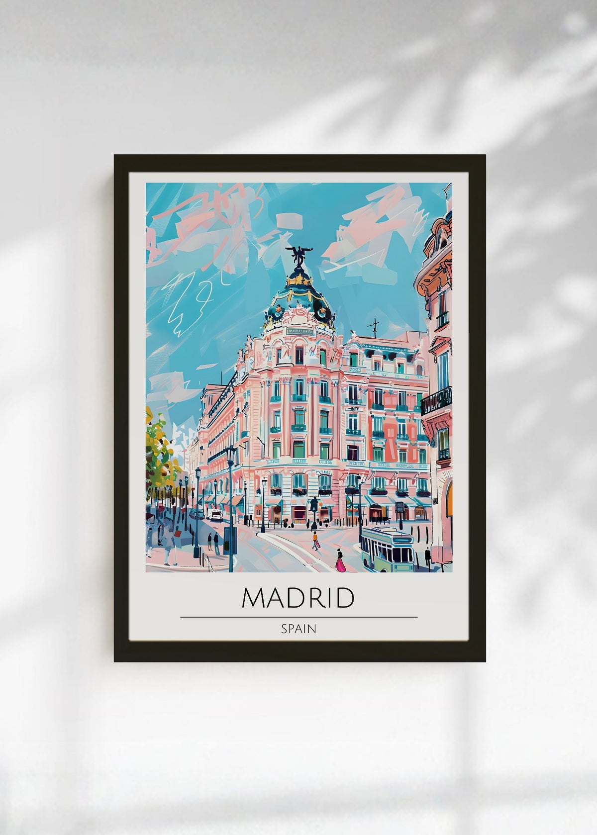 Cuadro Decorativo Travel, Madrid, España, Ilustración Gran Via