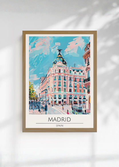 Cuadro Decorativo Travel, Madrid, España, Ilustración Gran Via