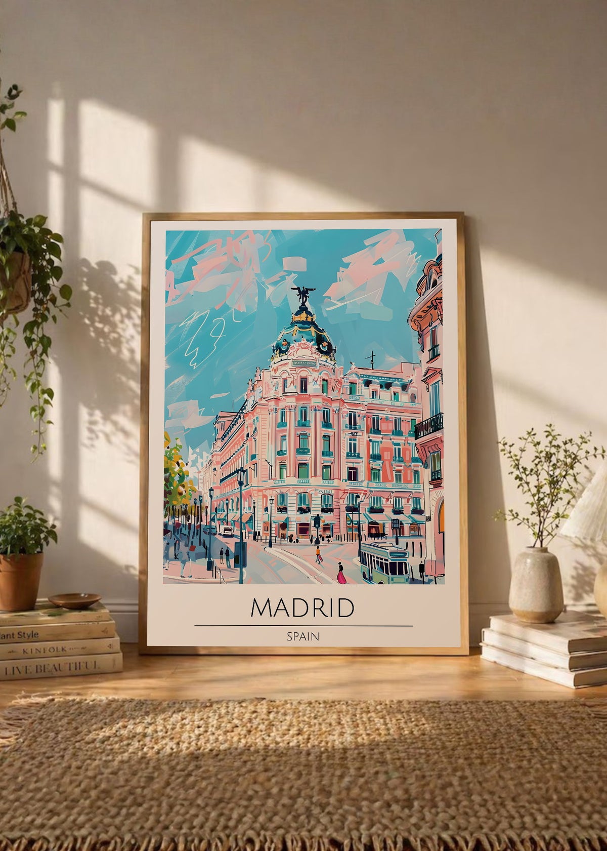 Cuadro Decorativo Travel, Madrid, España, Ilustración Gran Via