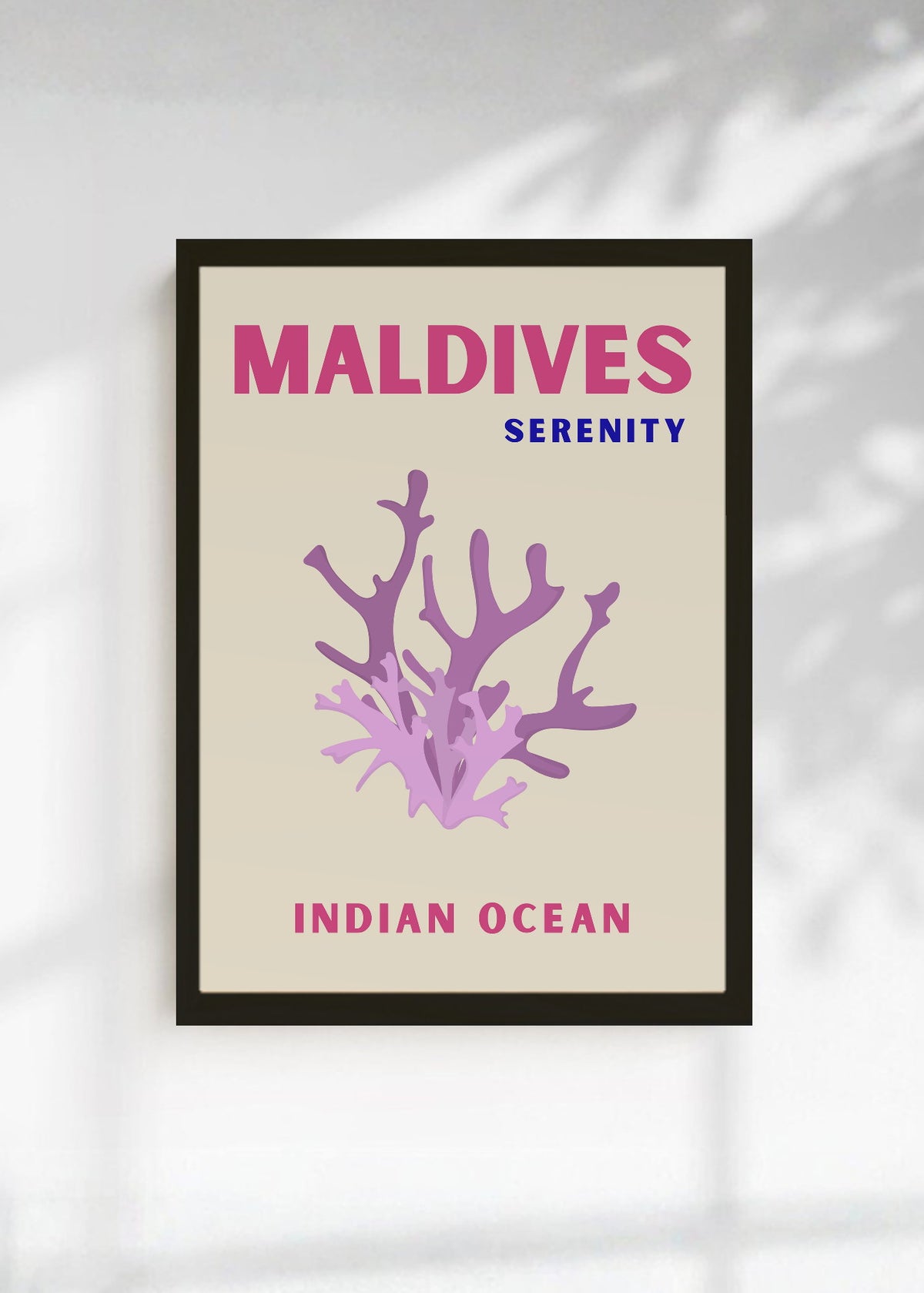 Cuadro Decorativo Travel, Maldivas, Coral Lila Crema