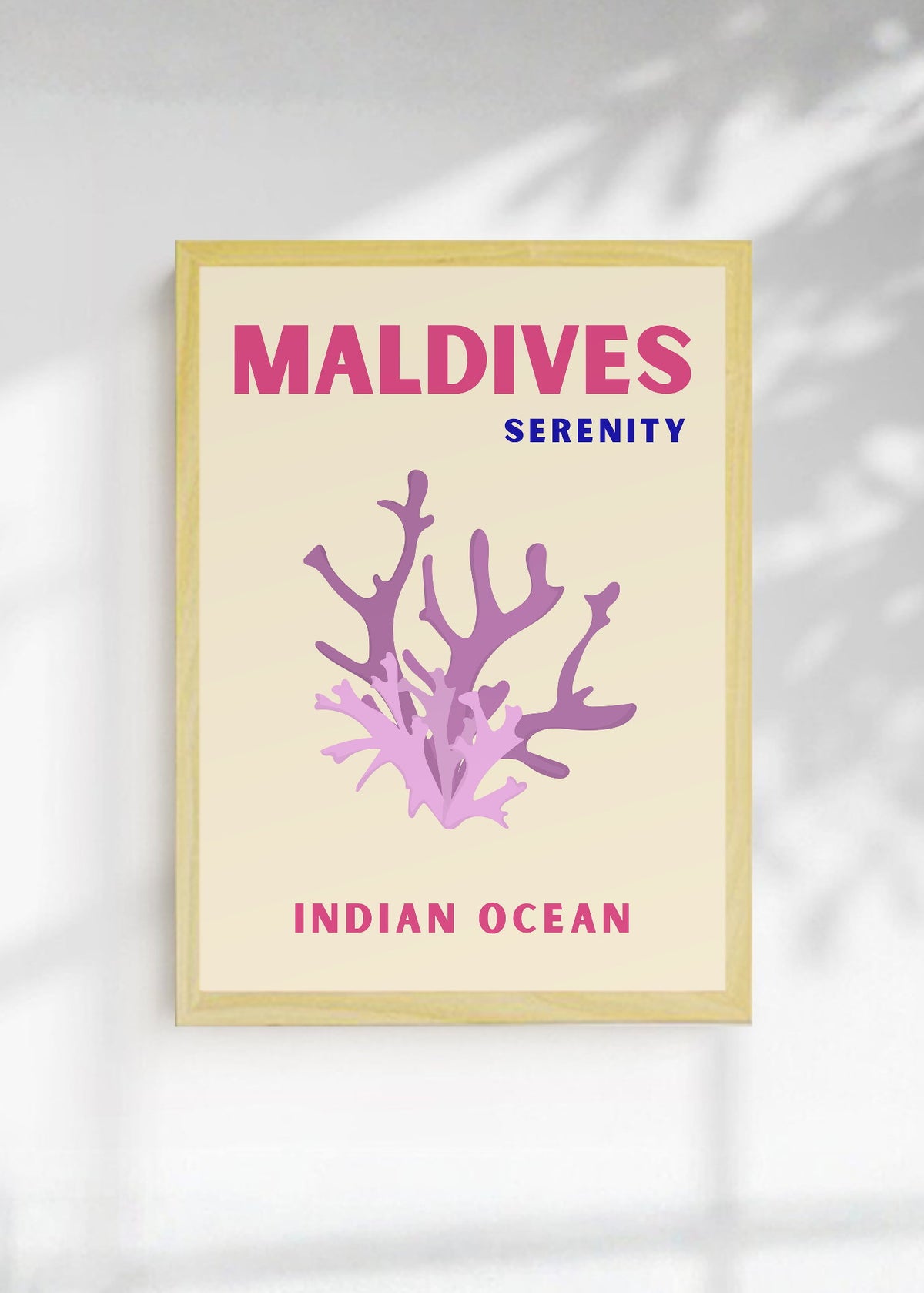 Cuadro Decorativo Travel, Maldivas, Coral Lila Crema