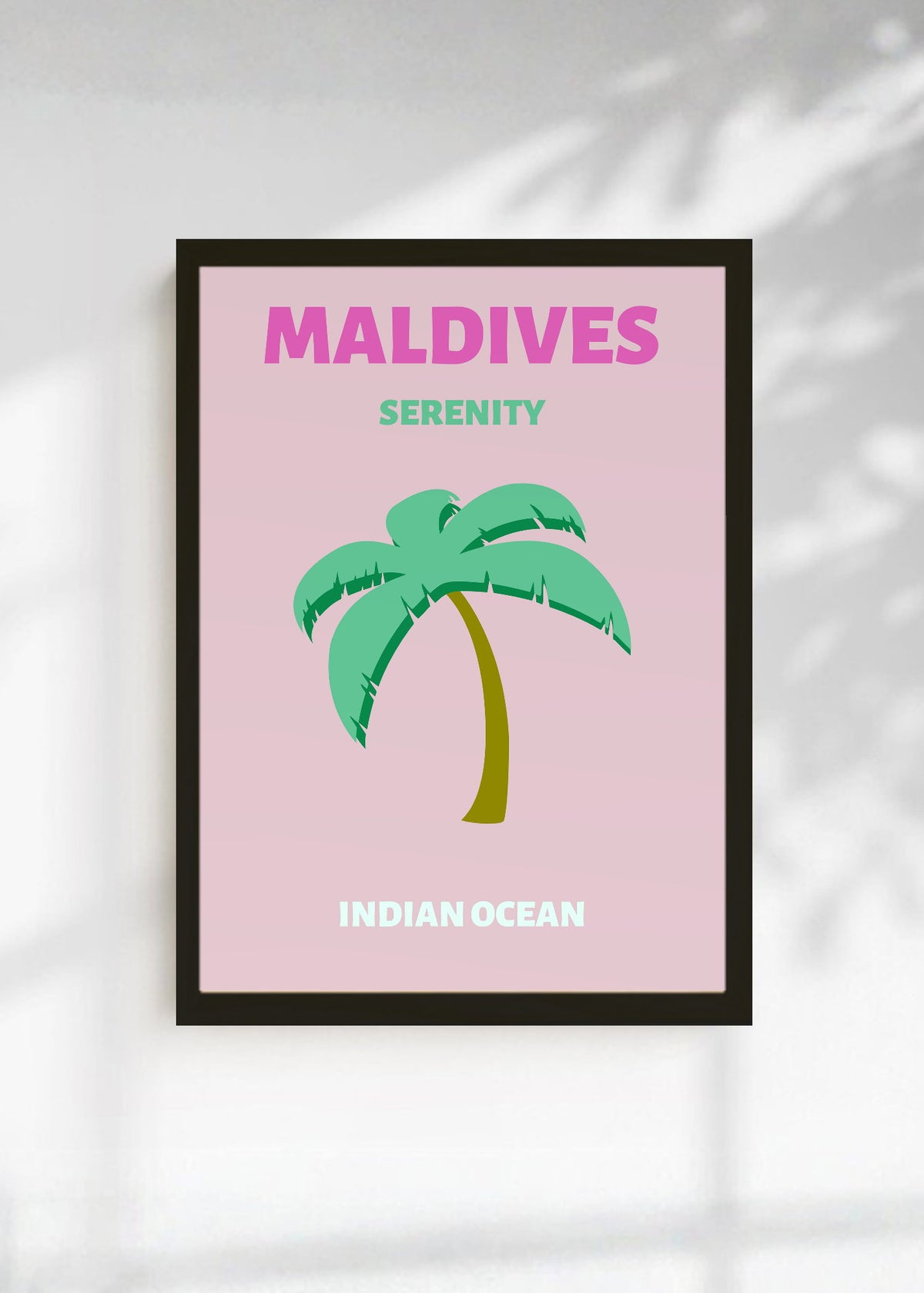 Cuadro Decorativo Travel, Maldivas, Palmera Rosa