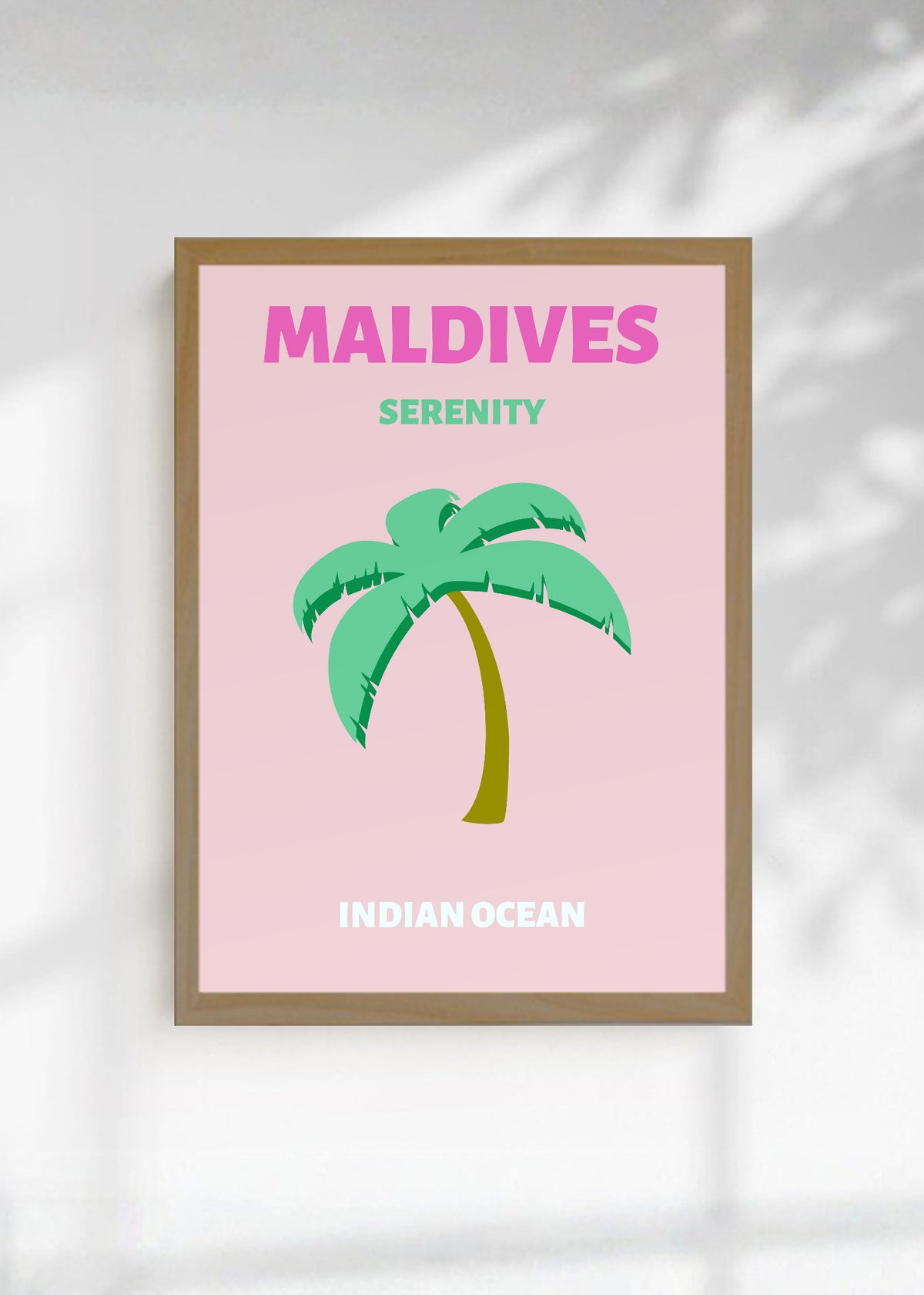 Cuadro Decorativo Travel, Maldivas, Palmera Rosa