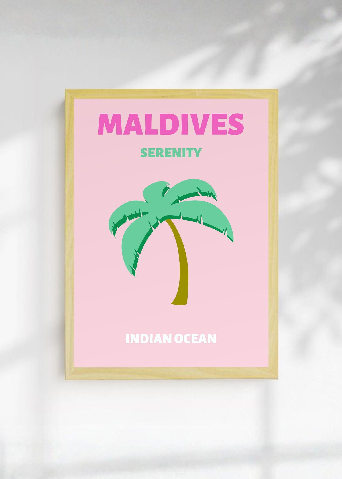 Cuadro Decorativo Travel, Maldivas, Palmera Rosa