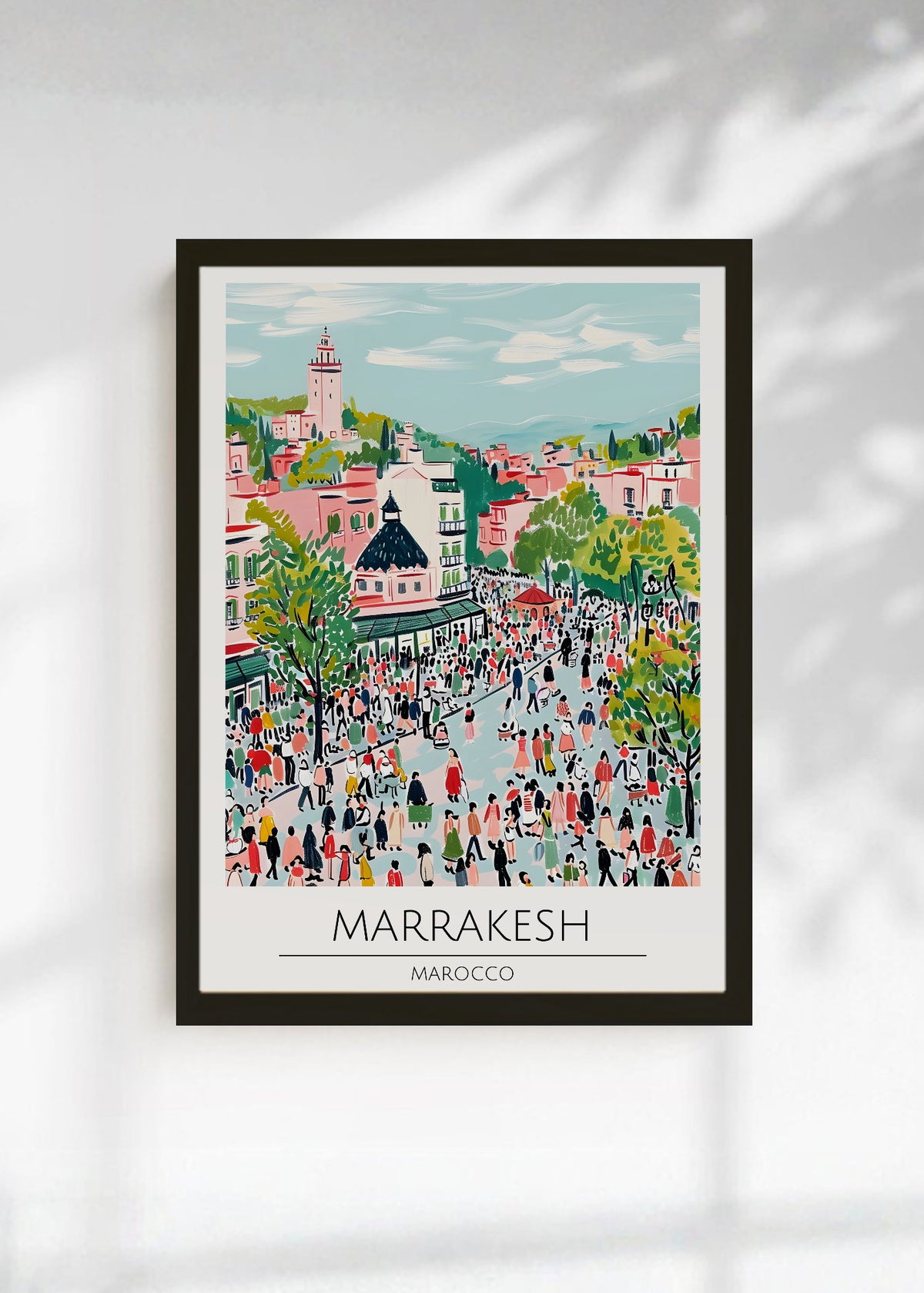 Cuadro Decorativo Travel, Marrakech, Marruecos, Ilustración Plaza