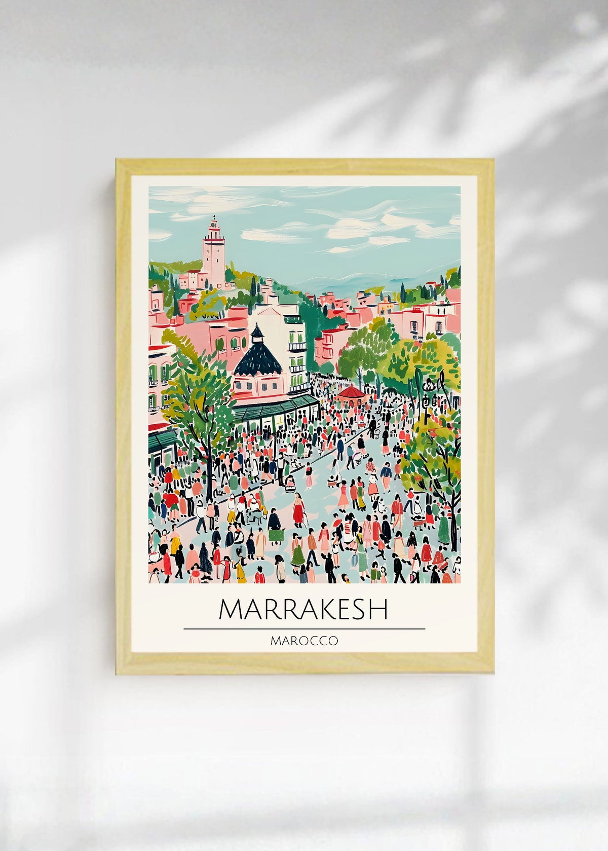 Cuadro Decorativo Travel, Marrakech, Marruecos, Ilustración Plaza