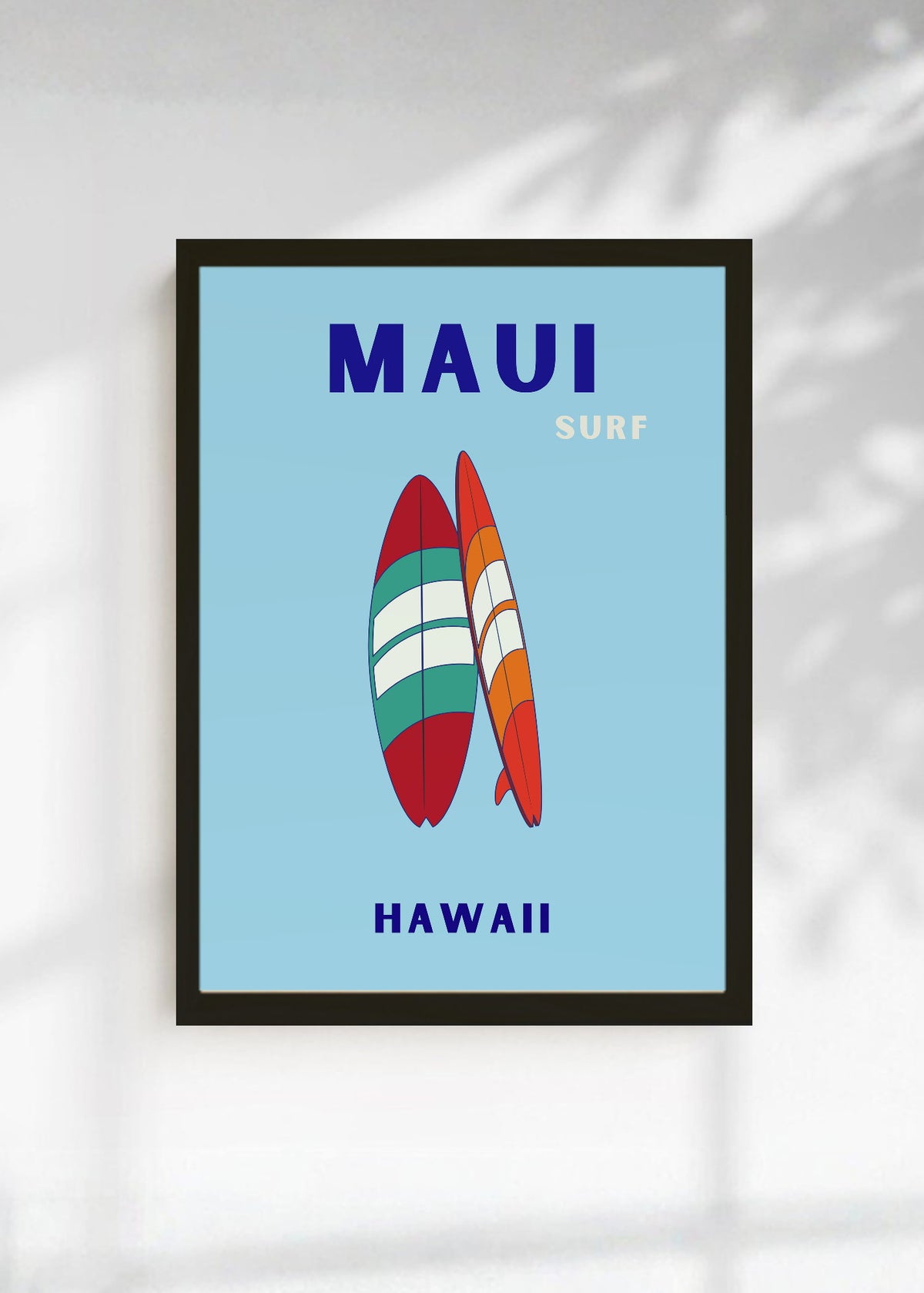 Cuadro Decorativo Travel, Maui, Hawaii, Tablas Surf Lila
