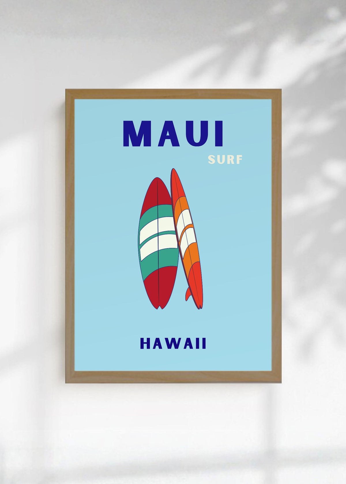 Cuadro Decorativo Travel, Maui, Hawaii, Tablas Surf Lila