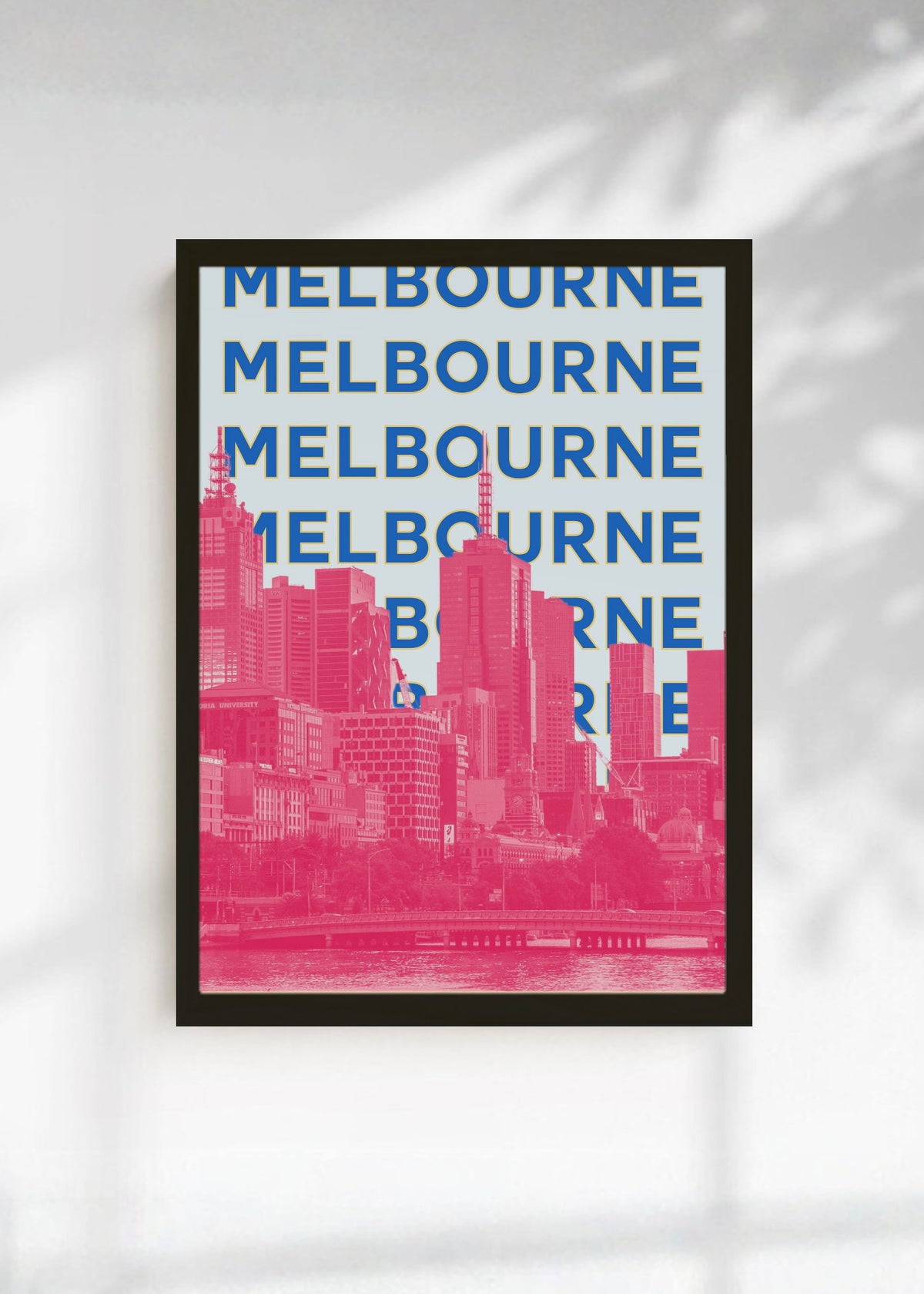 Cuadro Decorativo Travel, Melbourne, Australia, Skyline Azul Rosa