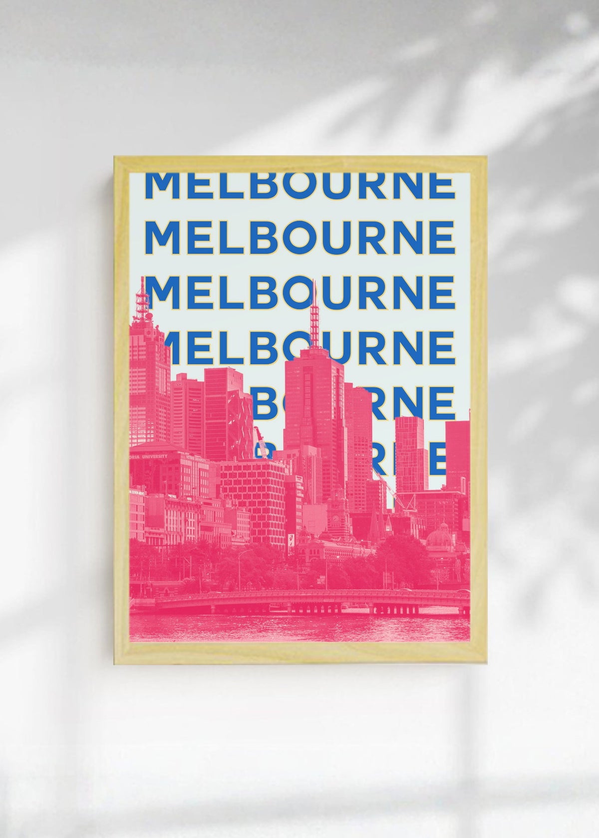 Cuadro Decorativo Travel, Melbourne, Australia, Skyline Azul Rosa