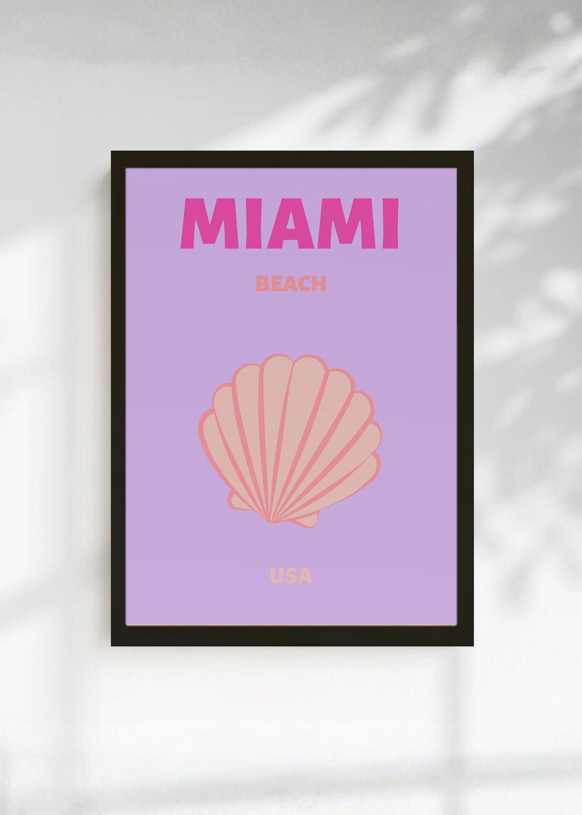 Cuadro Decorativo Travel, Miami, USA, Caracol Lila