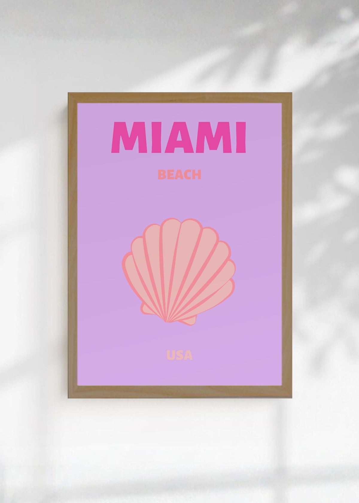 Cuadro Decorativo Travel, Miami, USA, Caracol Lila