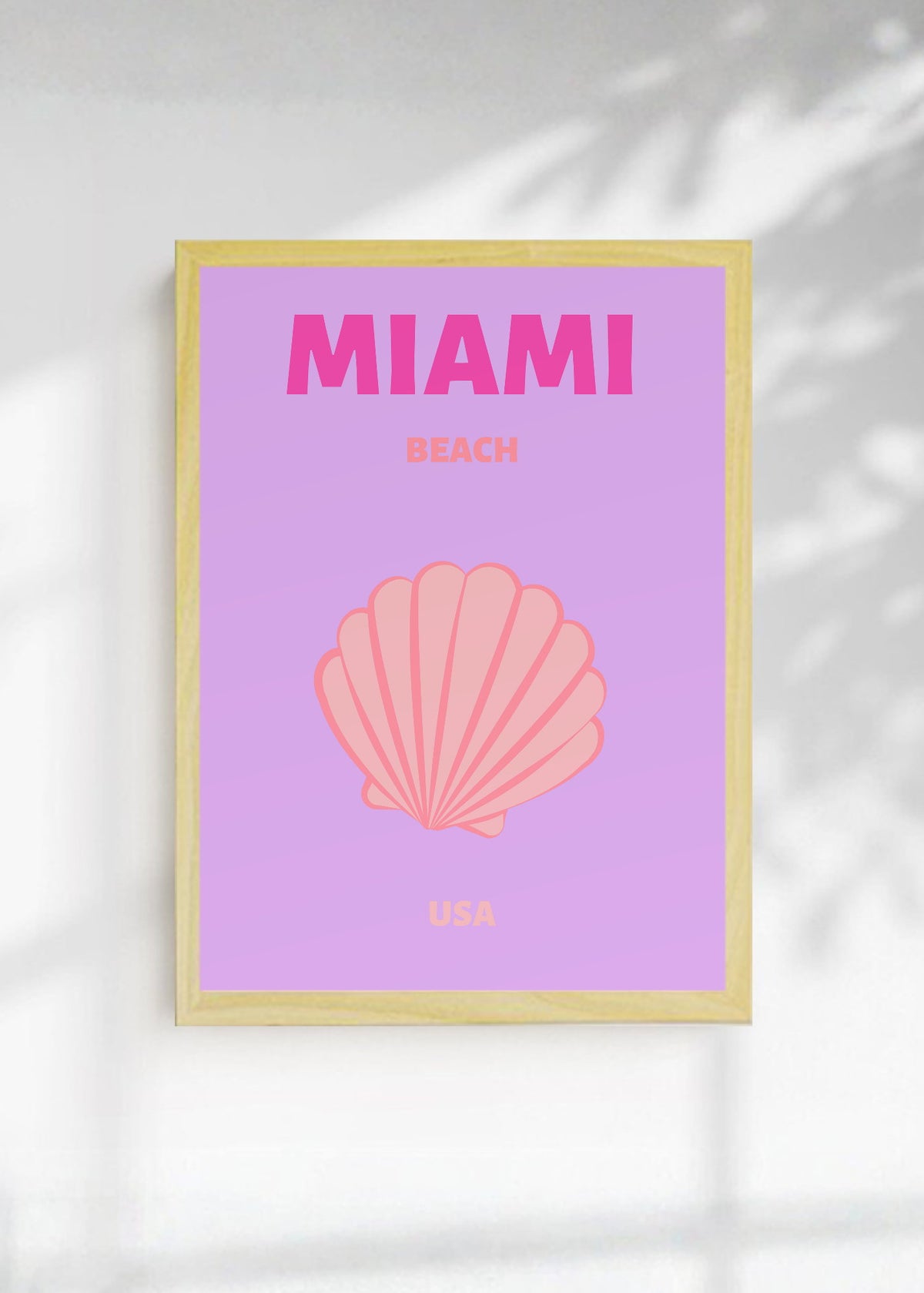 Cuadro Decorativo Travel, Miami, USA, Caracol Lila
