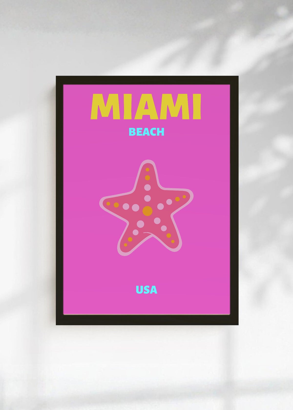 Cuadro Decorativo Travel, Miami, USA, Estrella Mar Rosa