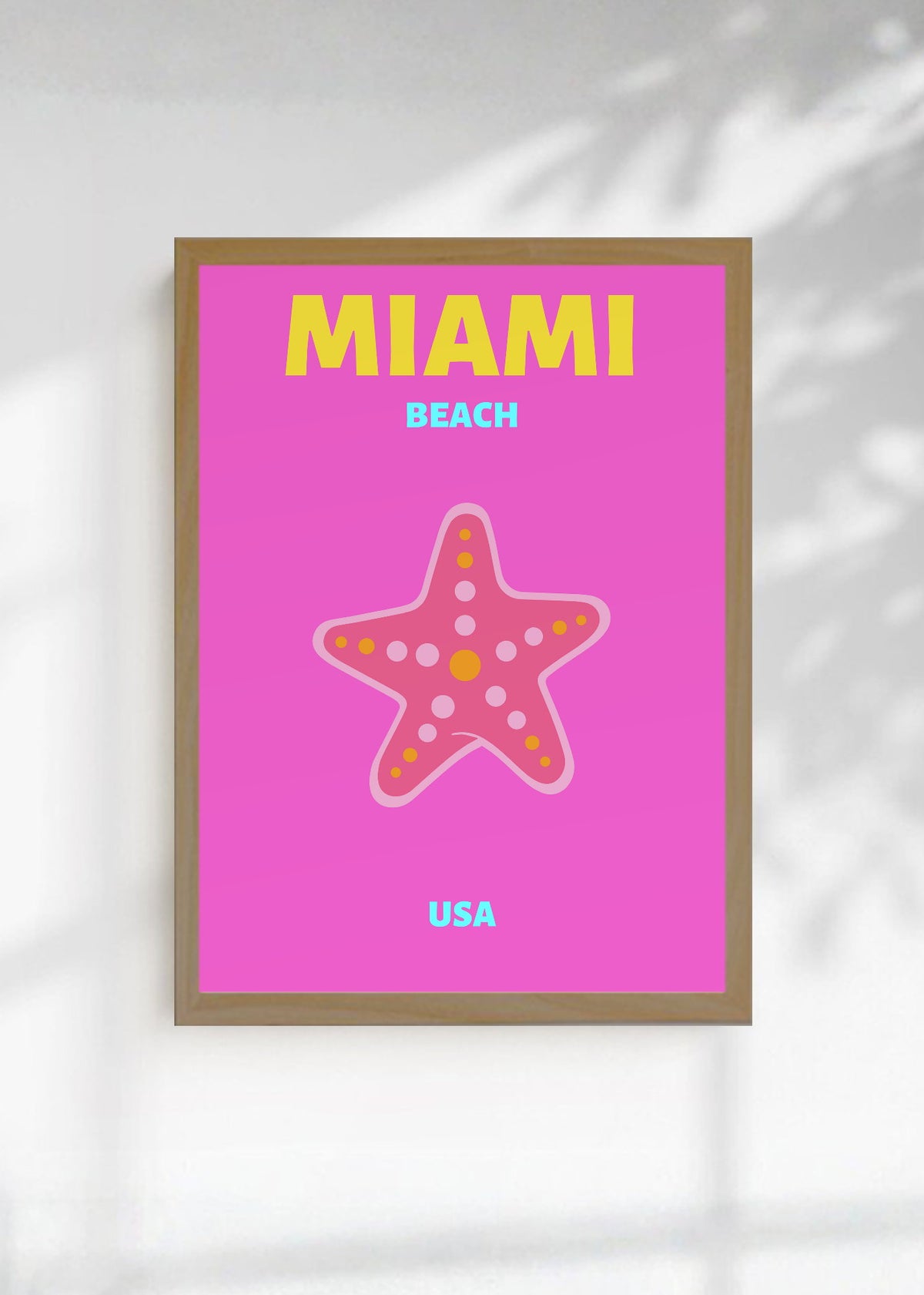 Cuadro Decorativo Travel, Miami, USA, Estrella Mar Rosa