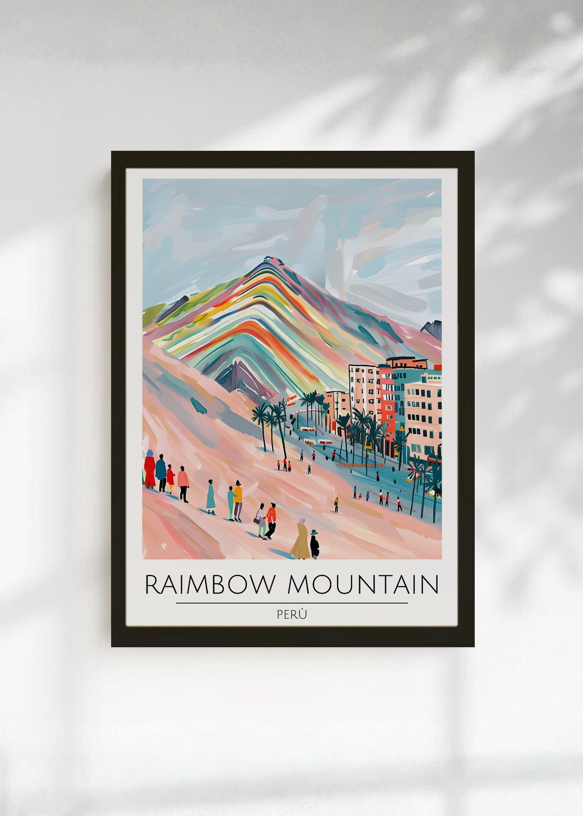 Cuadro Decorativo Travel, Montaña, Perú, Arcoíris Ilustración