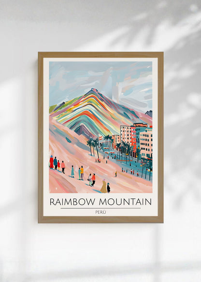 Cuadro Decorativo Travel, Montaña, Perú, Arcoíris Ilustración
