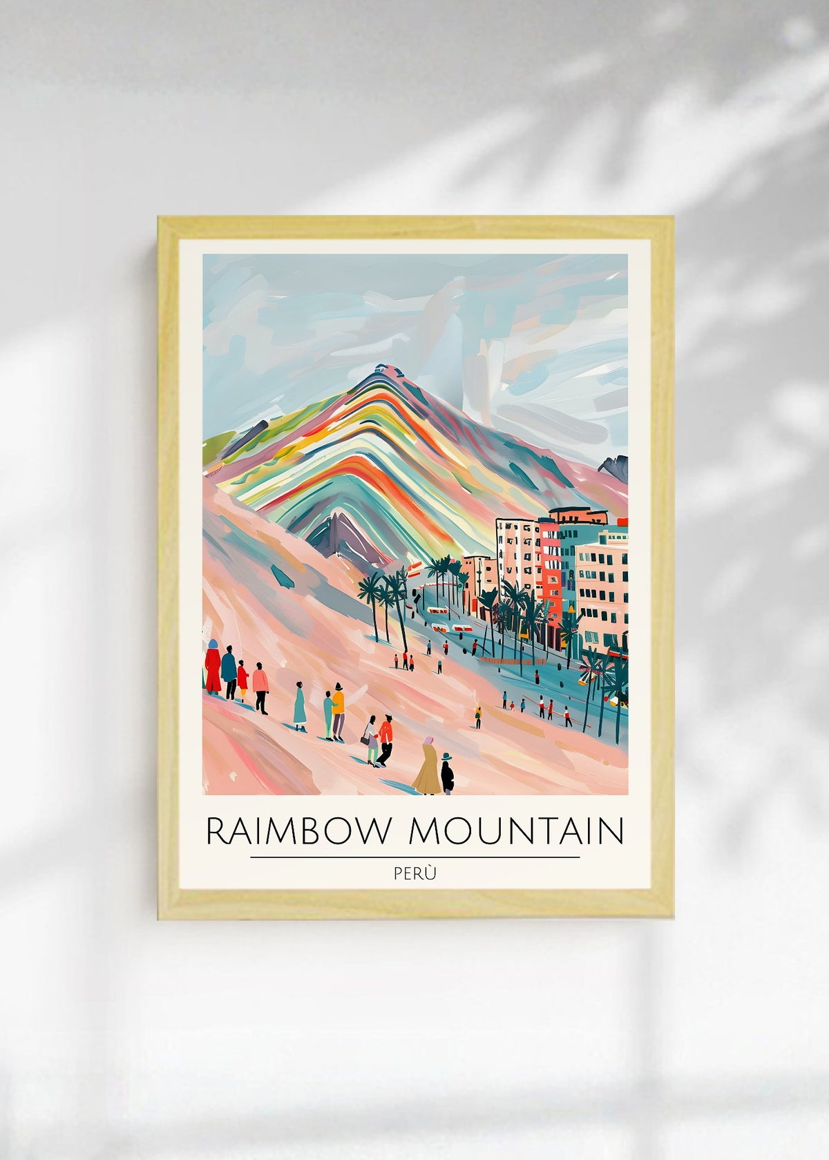 Cuadro Decorativo Travel, Montaña, Perú, Arcoíris Ilustración