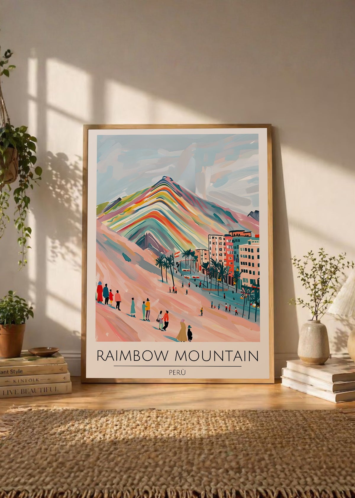 Cuadro Decorativo Travel, Montaña, Perú, Arcoíris Ilustración