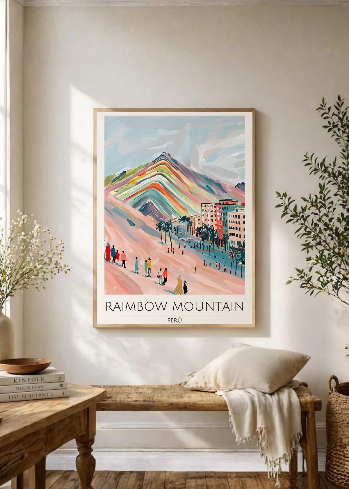 Cuadro Decorativo Travel, Montaña, Perú, Arcoíris Ilustración