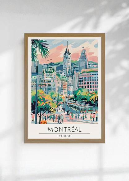 Cuadro Decorativo Travel, Montreal, Canada, Ilustración Ciudad