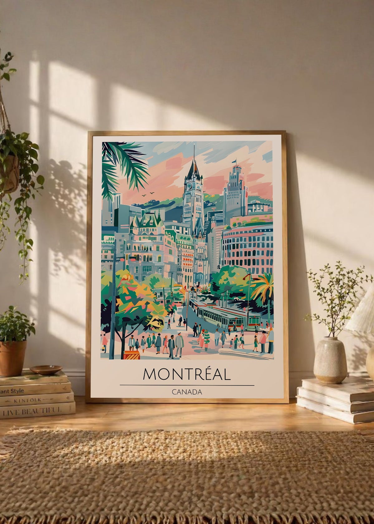Cuadro Decorativo Travel, Montreal, Canada, Ilustración Ciudad