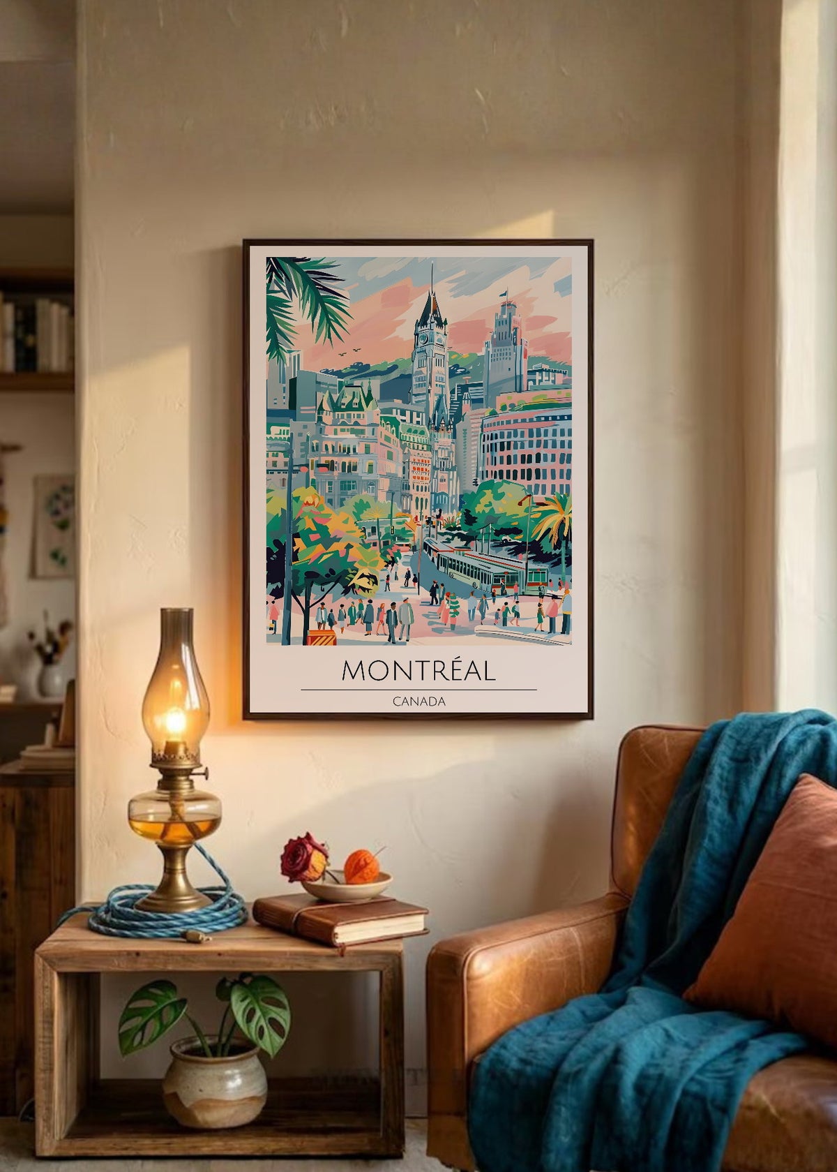 Cuadro Decorativo Travel, Montreal, Canada, Ilustración Ciudad