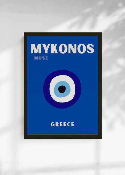 Cuadro Decorativo Travel, Mykonos, Grecia, Ojo Turco Azul Marino