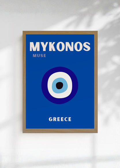Cuadro Decorativo Travel, Mykonos, Grecia, Ojo Turco Azul Marino