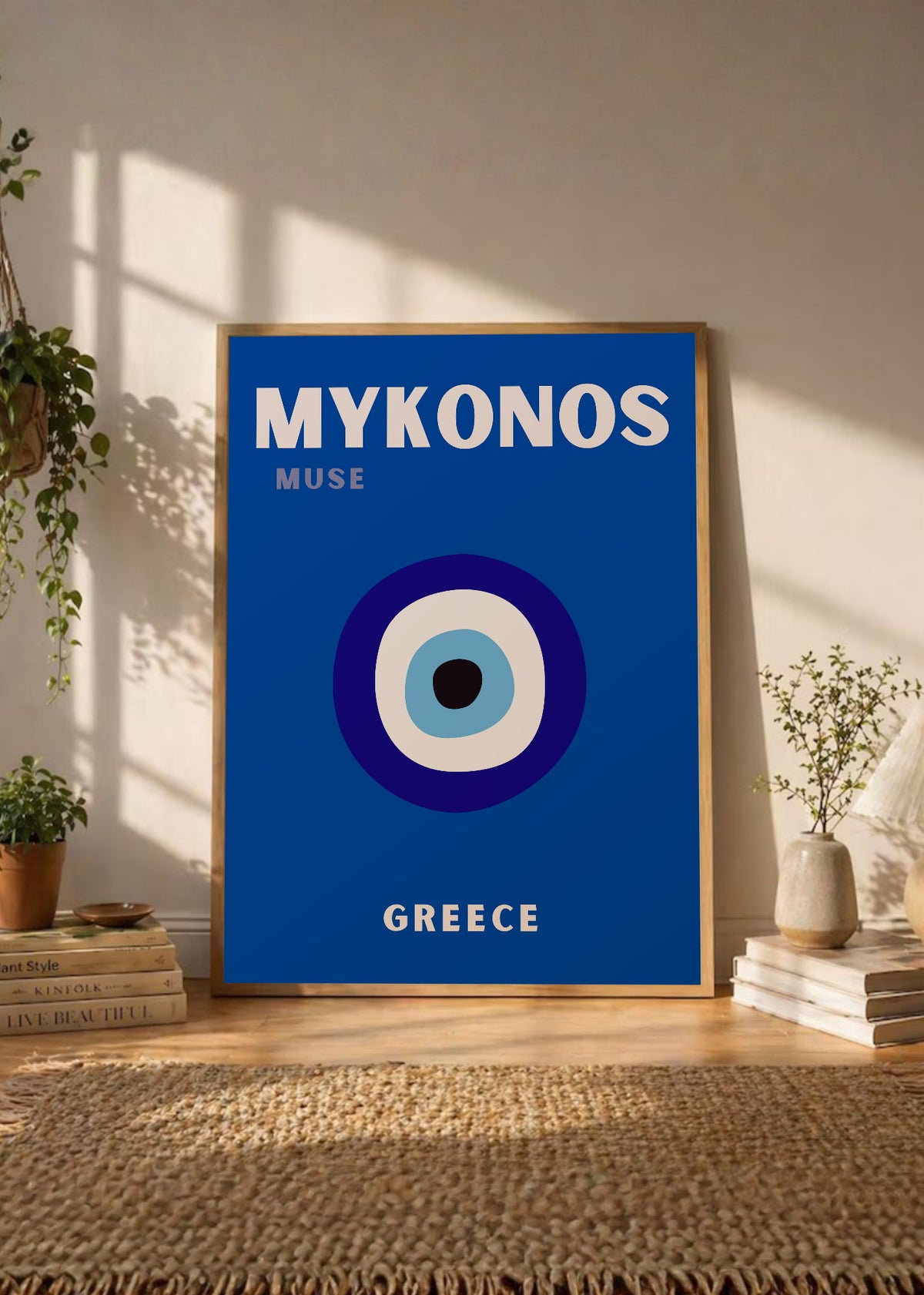 Cuadro Decorativo Travel, Mykonos, Grecia, Ojo Turco Azul Marino