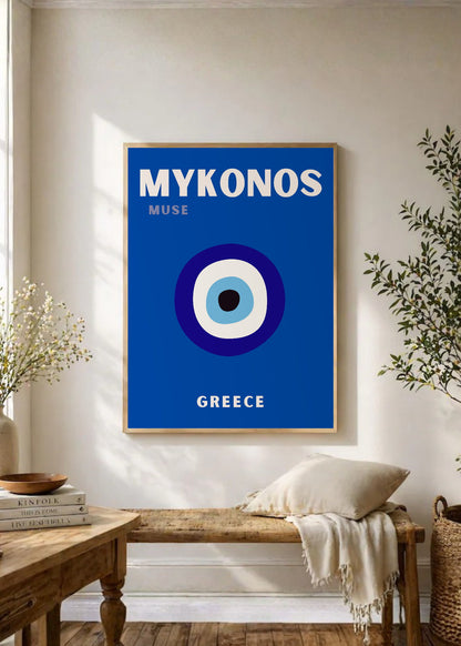 Cuadro Decorativo Travel, Mykonos, Grecia, Ojo Turco Azul Marino